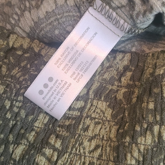 NWT ☆ Three Dots 'Woodland Mosaic' Green Pull-On Pants Medium - Picture 9 of 10